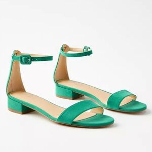 Kelly Green Ankle Strap Sandals